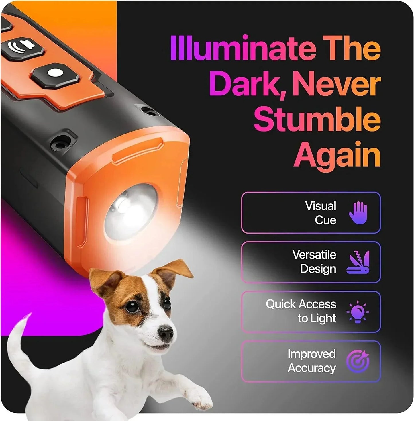 Norvo | 2024 Utgivelse Pet Dog Repellent Ultrasonic Dog Training Device Oppladbar Anti-Hund Bjeffing Avskrekker Med LED Lommelykt