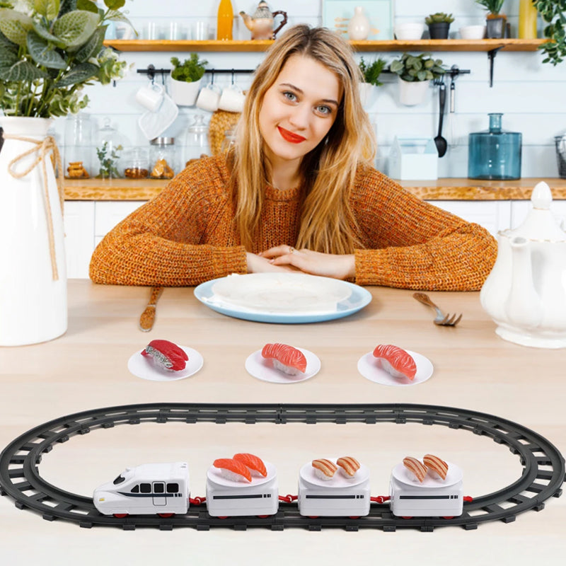 Norvo | Rotary Sushi Tog Leketog Rolle Spiller Transportbånd Sett - Batteridrevet