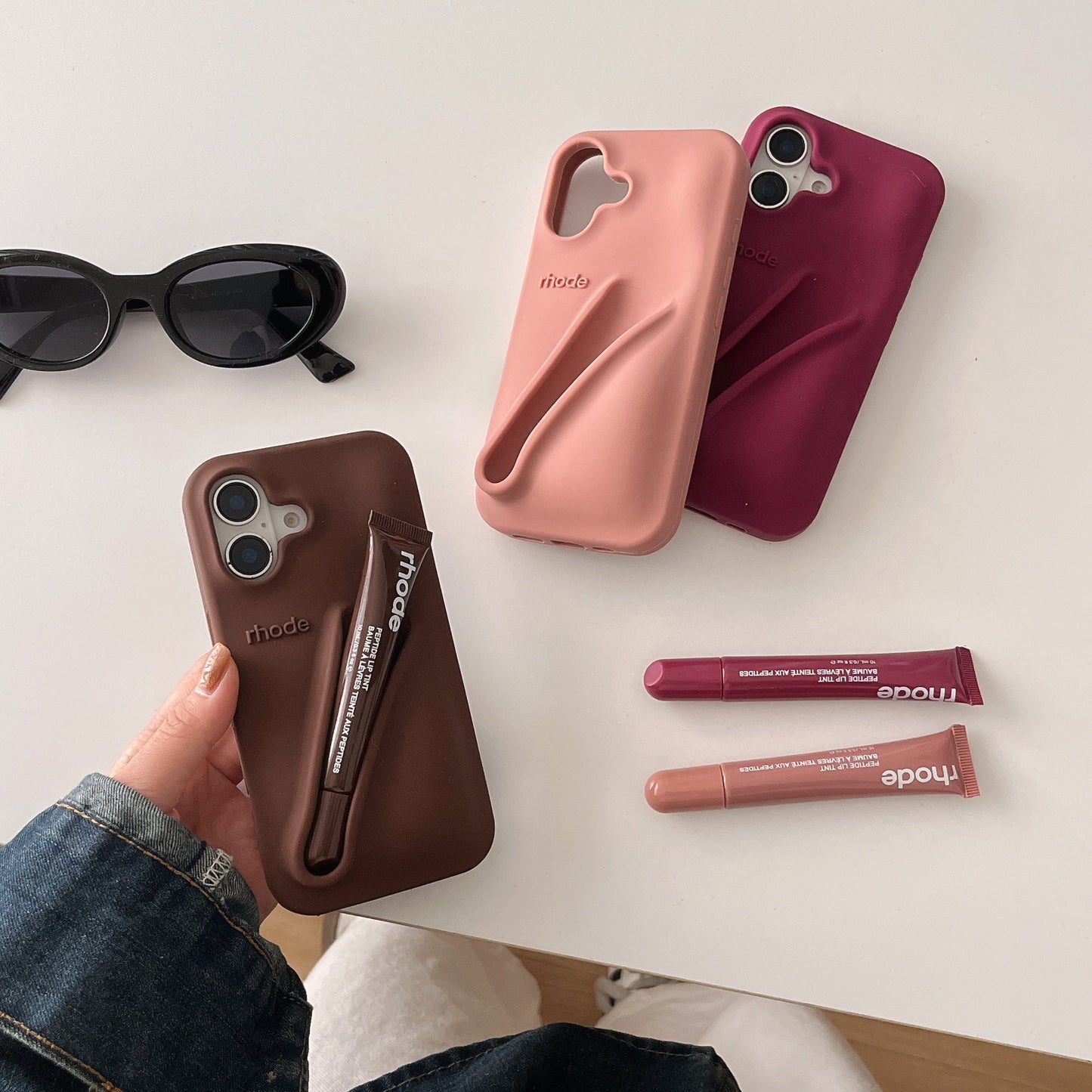 Norvo | 3D Silikon Leppestift Telefondeksel for iPhone