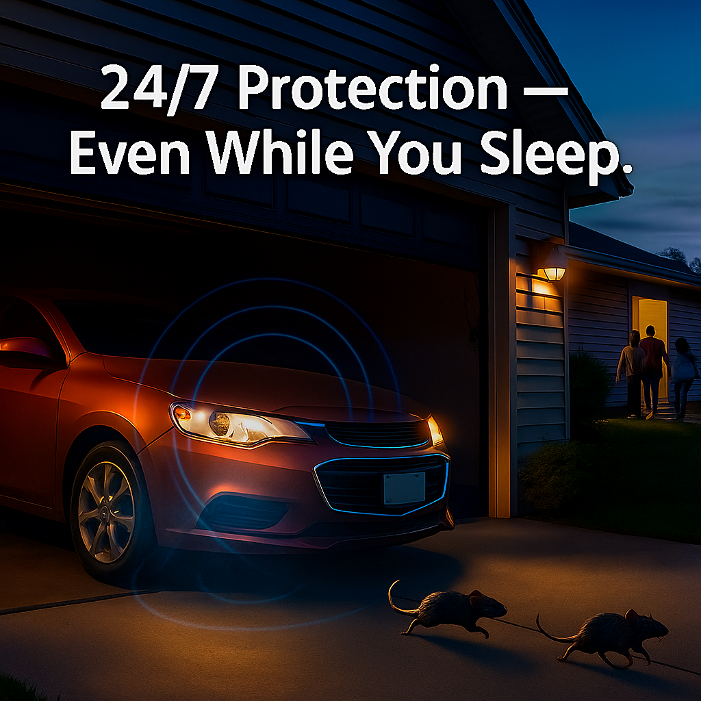 Norvo | Ultralyd Billus Repeller | Bærbar. Selvdrevet og Effektiv for Kjøretøybeskyttelse mot Skadedyr