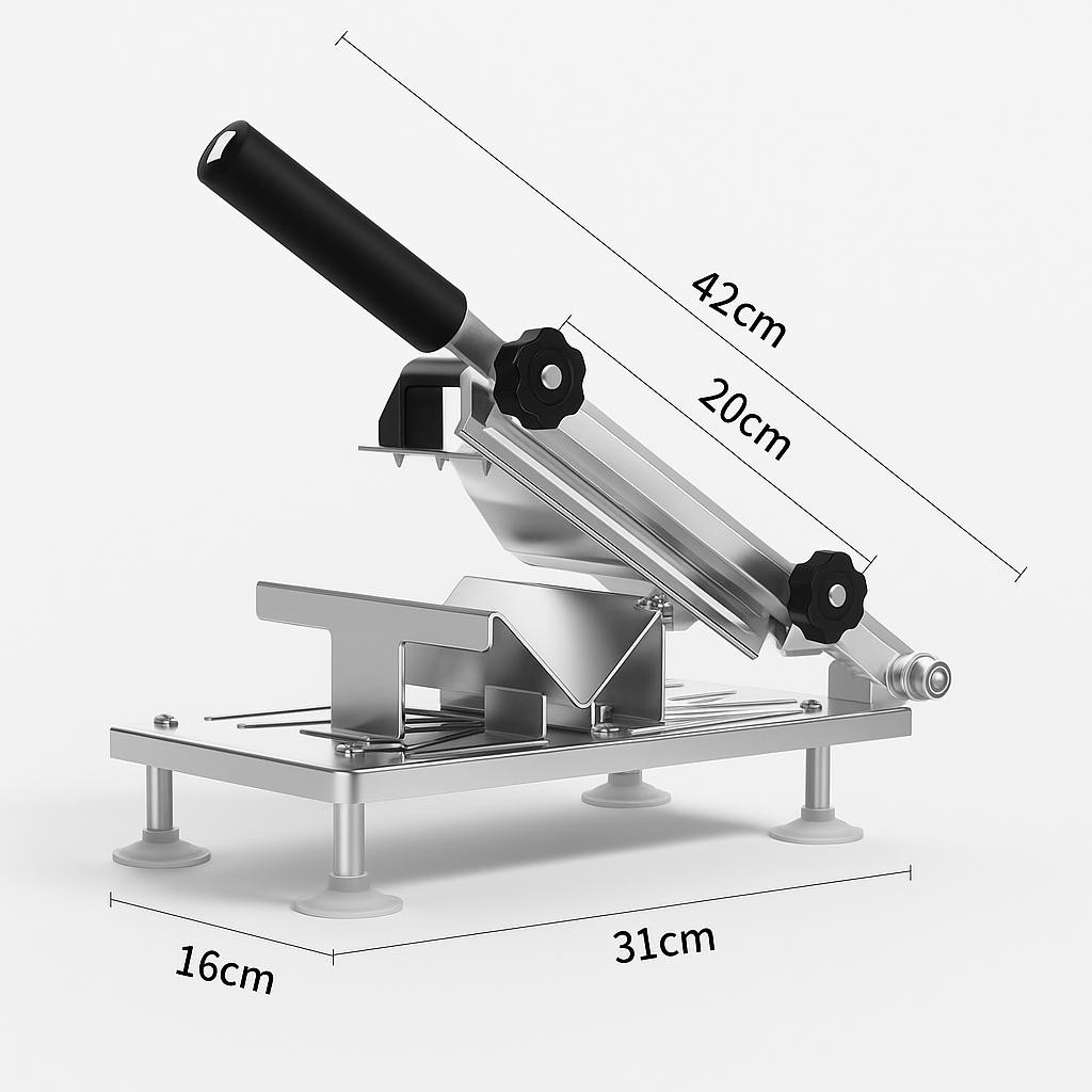 Norvo | SlicePro – Rustfritt Stål Matkutter for Hjemmebruk | Justerbar Tykkelse | Presis Kutting