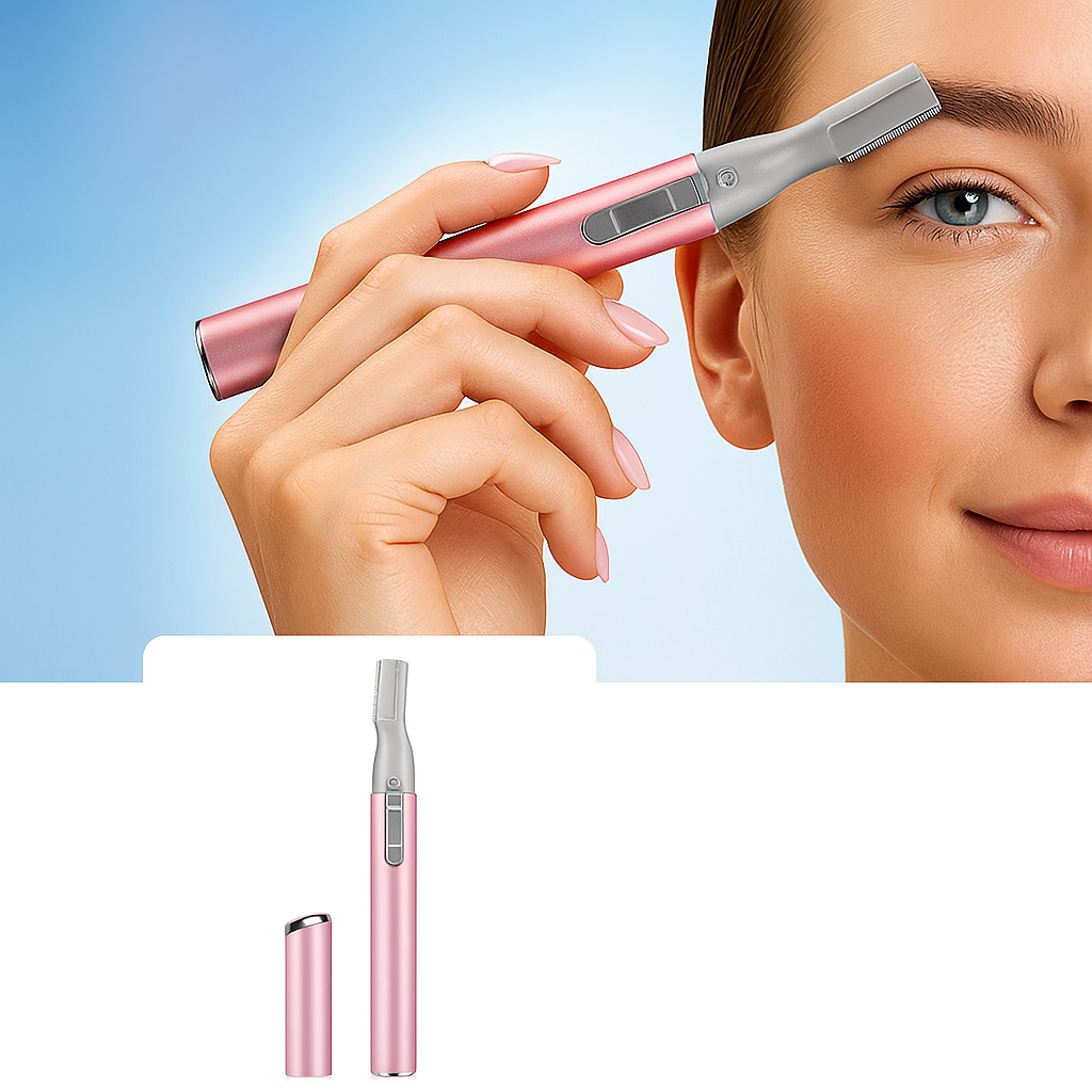 Painless Precision – Rustfritt Stål Mini Ansikts Barbermaskin – For Følsom Hud & På-farten Pleie Norvo