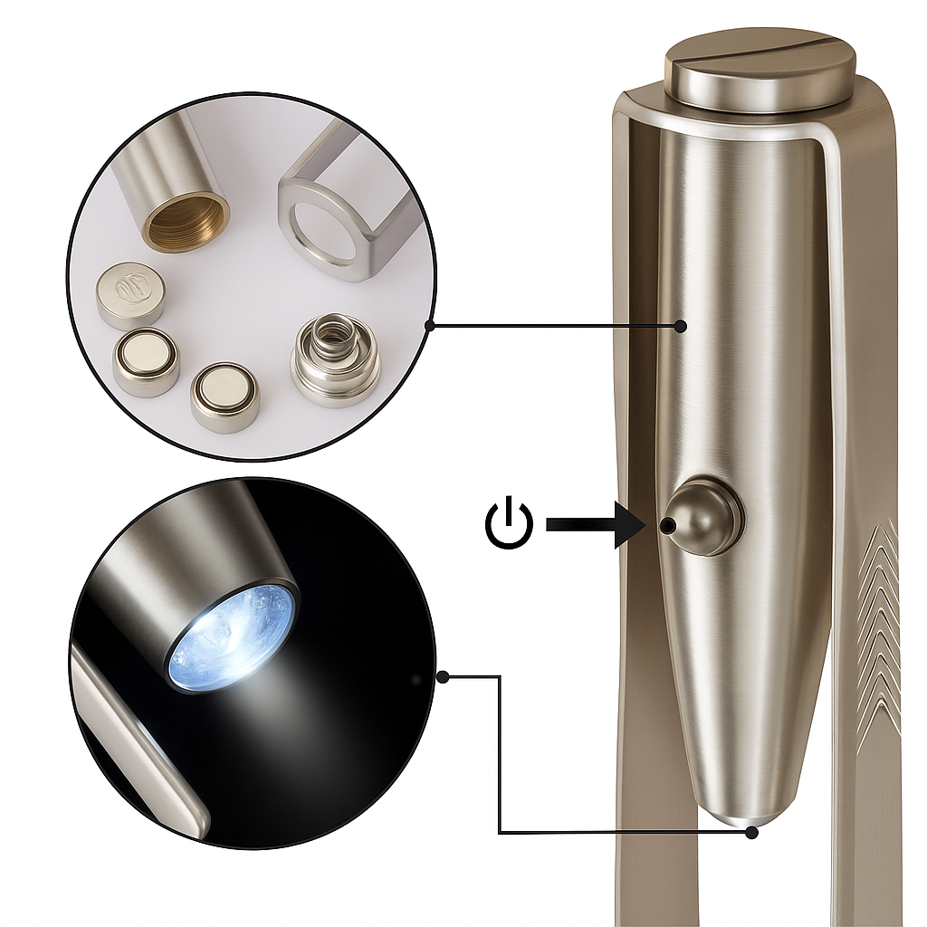 Rostfritt stål – LED-lys Presisjonsgrep – Langvarig hjemmepleieNorvo