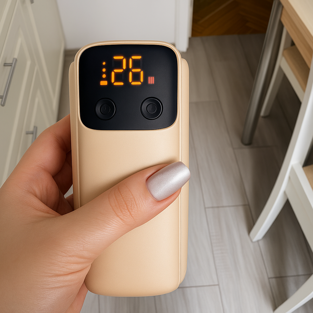 USB-oppladbar med LED-skjerm – Spillfri kompakt design – Reise- og på-farten foreldre Norvo