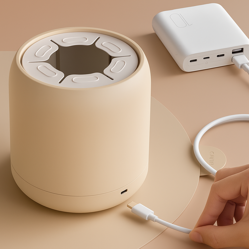 Klumpfri flaske shaker – Stille oppladbar design – Nattmat og travle foreldre Norvo