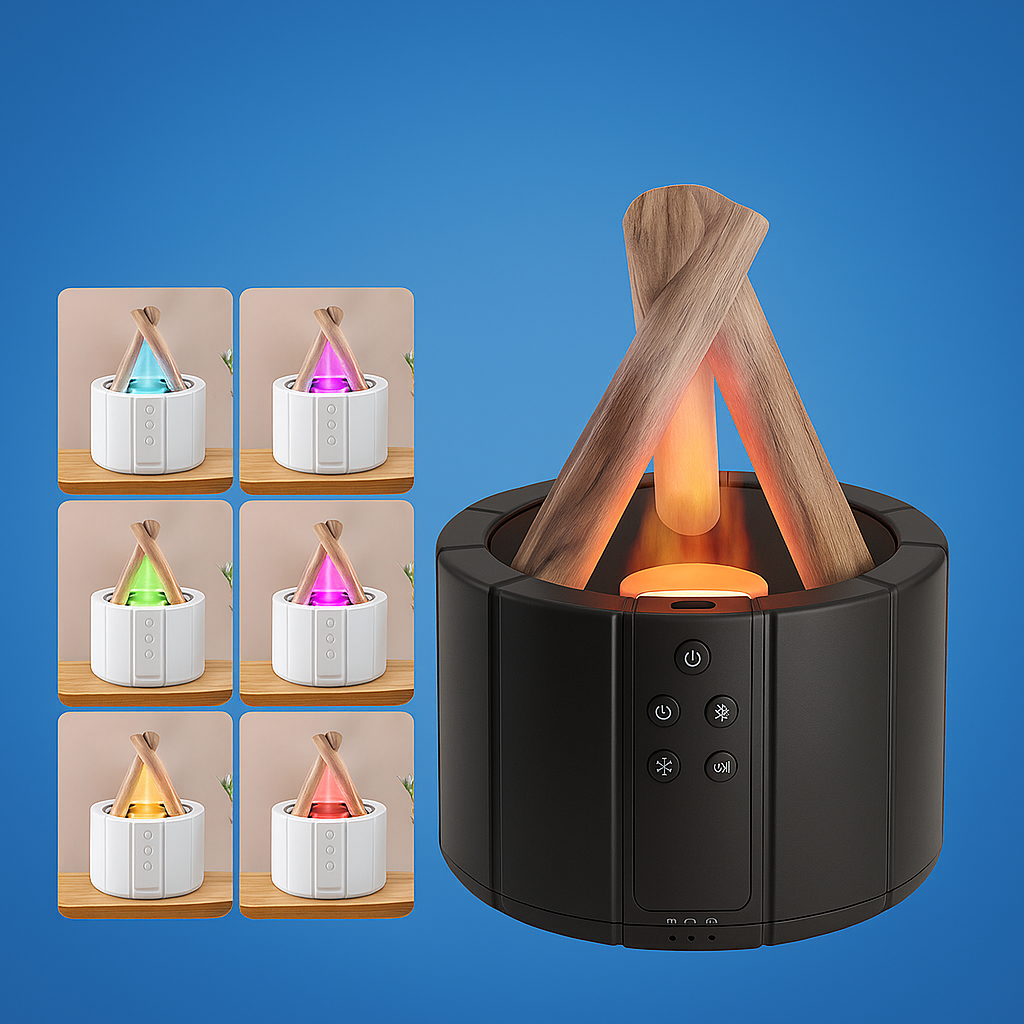 Stille ultrasonisk luftfukter – LED-lampe – Aromaterapi for søvn- og stresslindring Norvo
