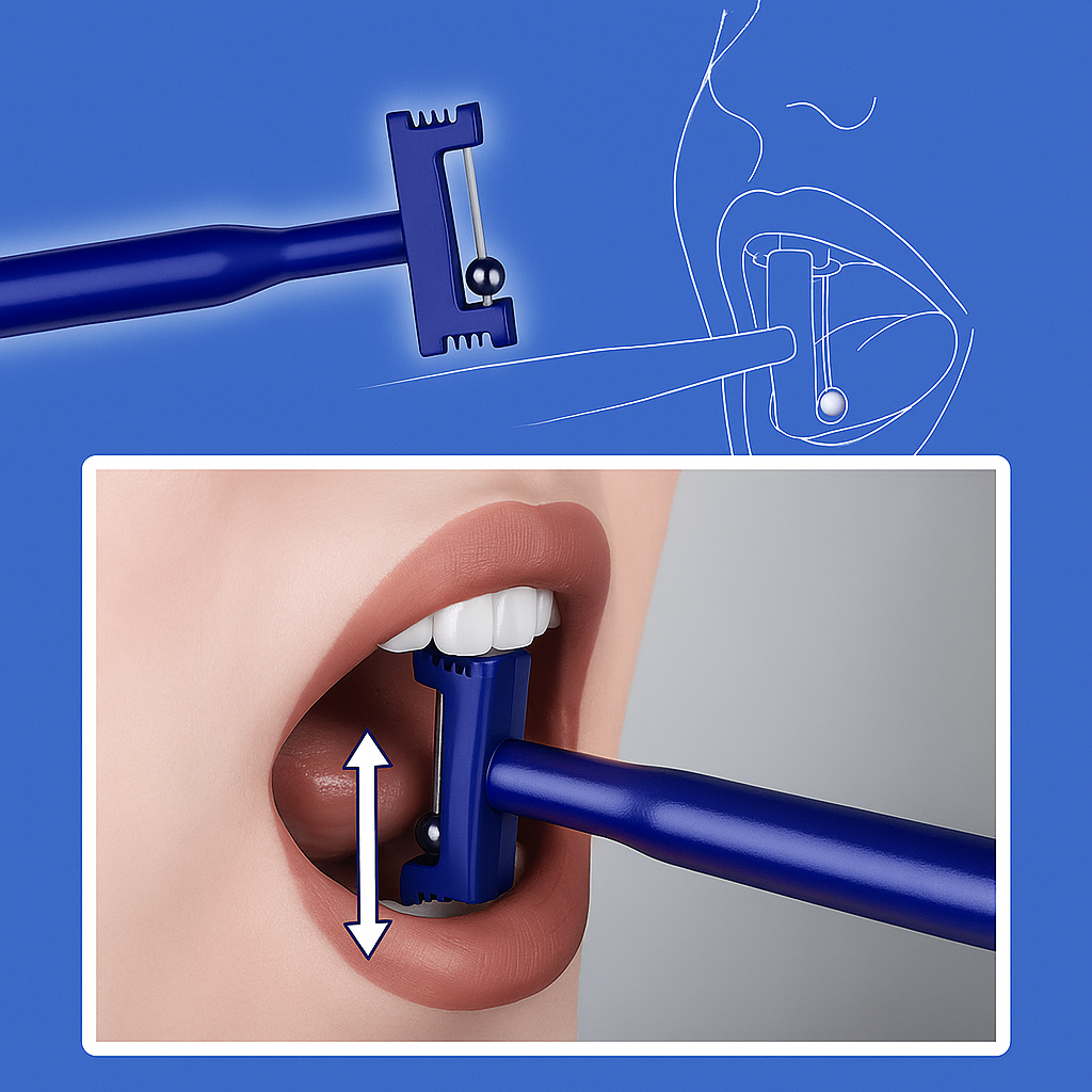 3-delt Zunge Tipps utøver – Non-Slip håndtak – Forbedrer tale & svelging kontroll Norvo