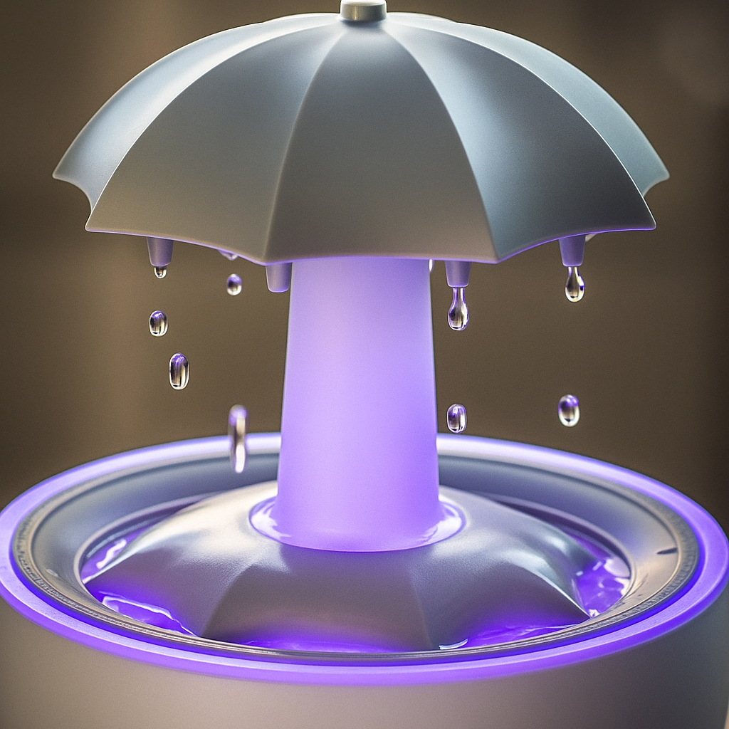 Roterende Paraply Tåke – LED Nattlys – Stille Luftrenser for Soverom Norvo