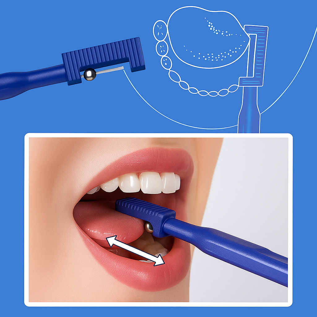 3-delt Zunge Tipps utøver – Non-Slip håndtak – Forbedrer tale & svelging kontroll Norvo