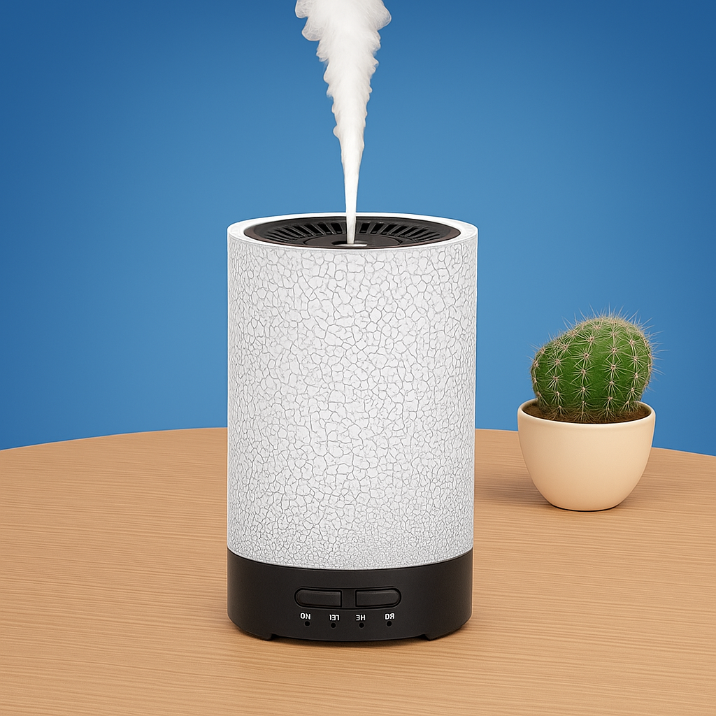 Essential Oil Diffuser med LED Nattlys – Stille Kaldt Tåke – Soverom & Hjem Avslappingsbolle