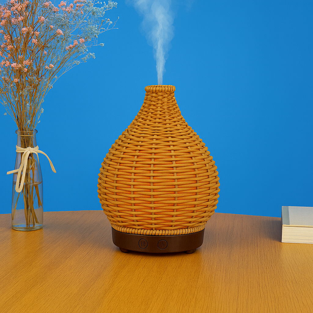Olje Diffuser – Tørr-Luft Lettelse for Soverom & Barnerom – Stillegående USB 5 V – 80 ml Stilig Vase Design Norvo