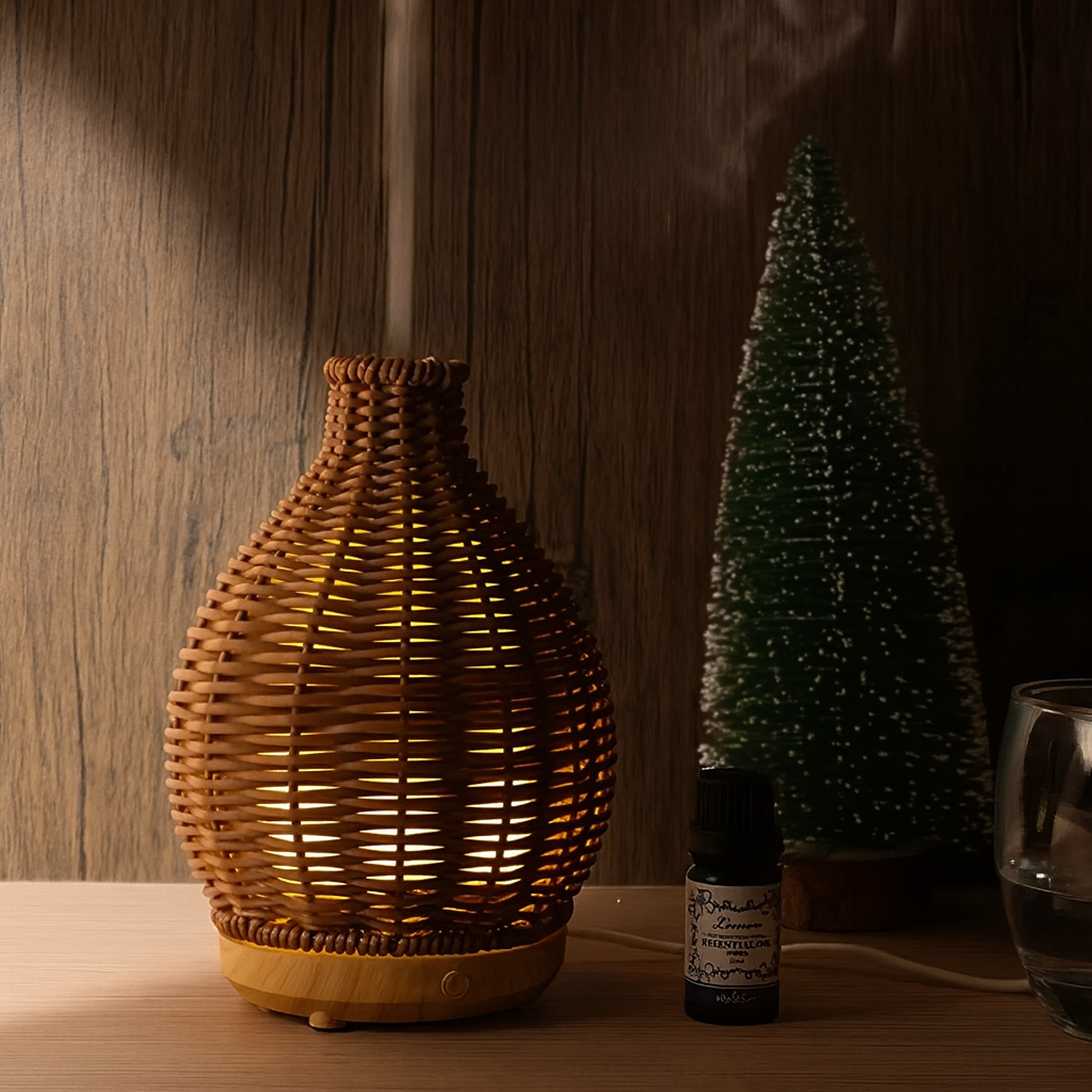 Olje Diffuser – Tørr-Luft Lettelse for Soverom & Barnerom – Stillegående USB 5 V – 80 ml Stilig Vase Design Norvo