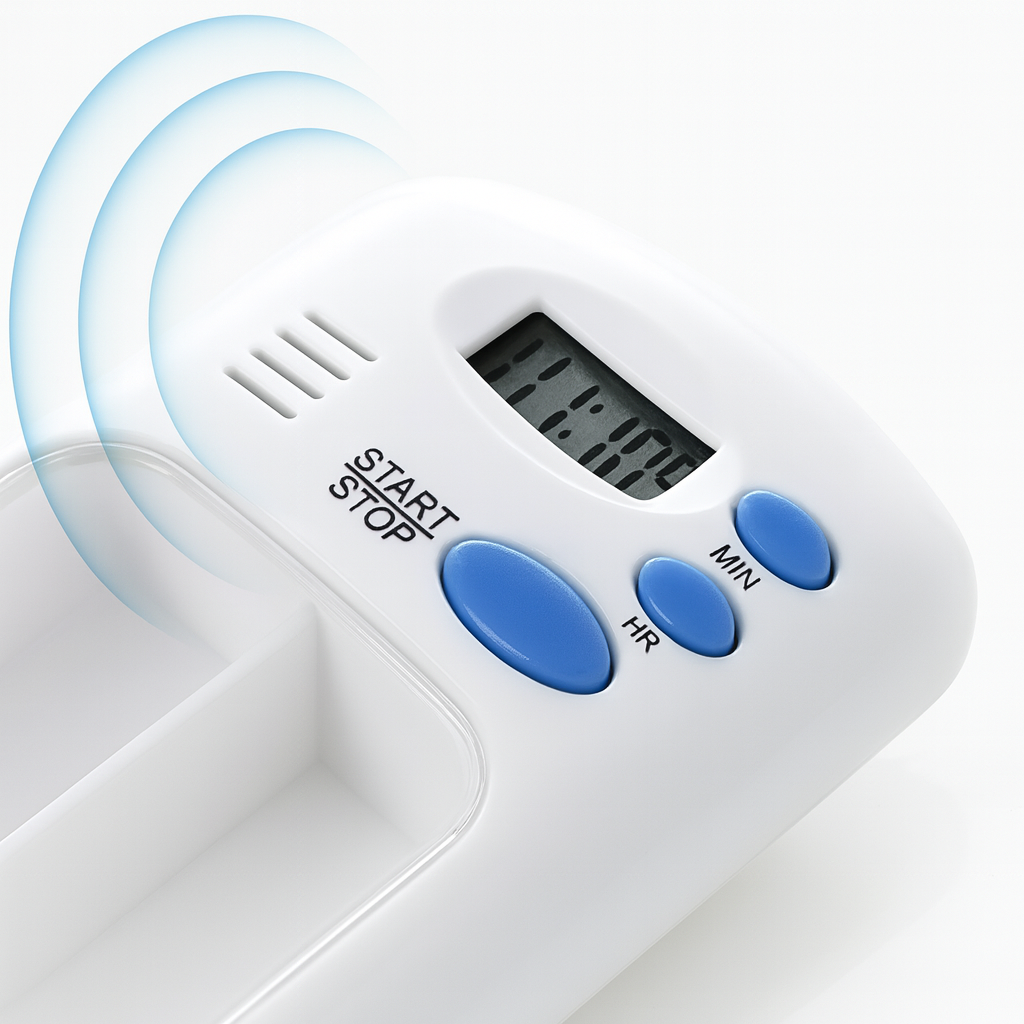 Medisinminne med timer – Bærbar og enkel å bruke – Daglig helsestøtte Norvo