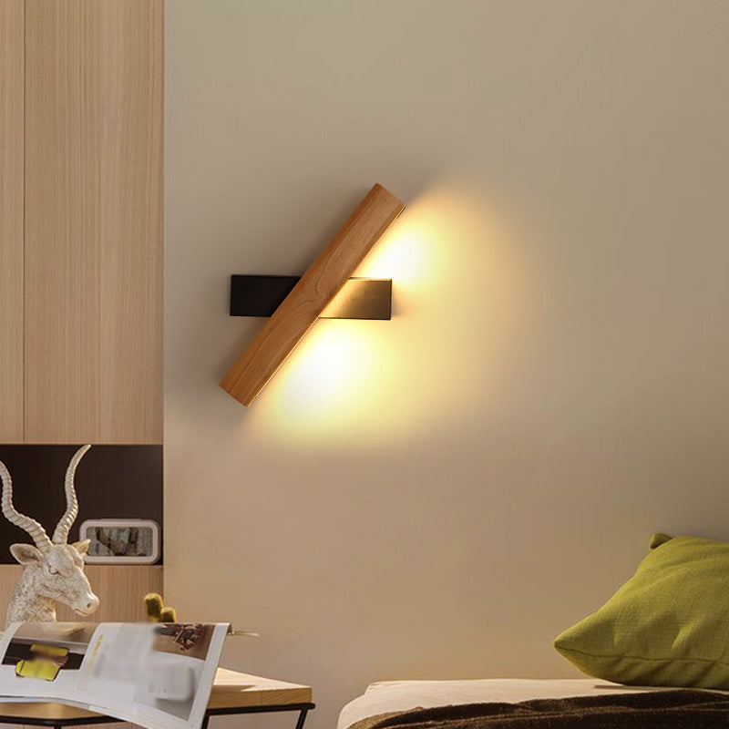 Lineær Lesing Vegglampe Moderne Tre Rotérbar LED Soverom Vegglampe Belysningsfixture | Norvo