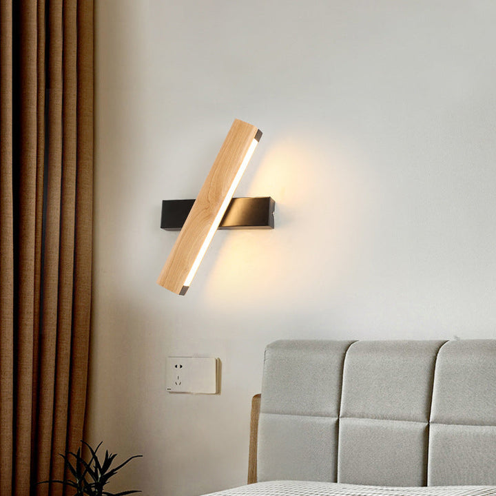 Lineær Lesing Vegglampe Moderne Tre Rotérbar LED Soverom Vegglampe Belysningsfixture | Norvo