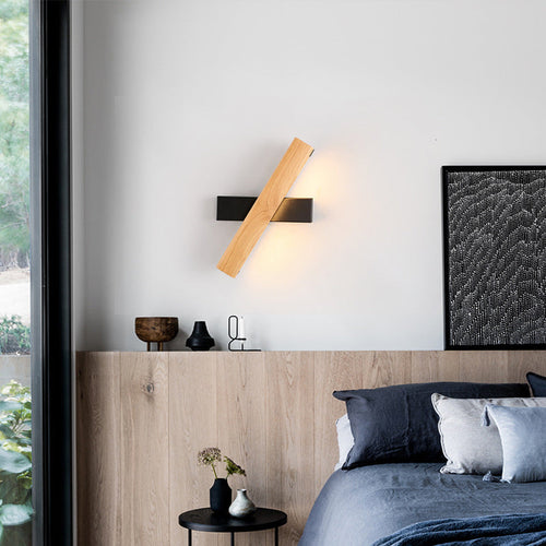 Lineær Lesing Vegglampe Moderne Tre Rotérbar LED Soverom Vegglampe Belysningsfixture | Norvo