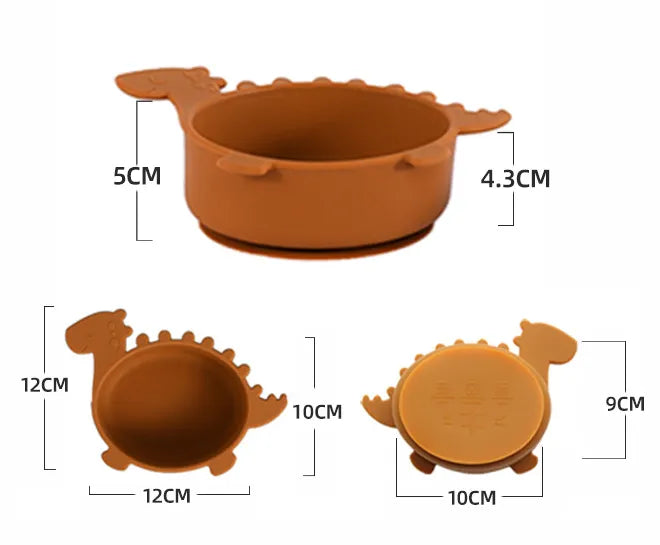 Norvo | Silikonbolle for Babyer – Sklisikret Barn bolle i Dinosaur-form