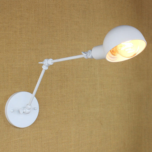 Norvo | 1 Lyspære Vegglampe Retro Stil Svingarm Metall Mini Vegglampe i Hvit for Kontoret
