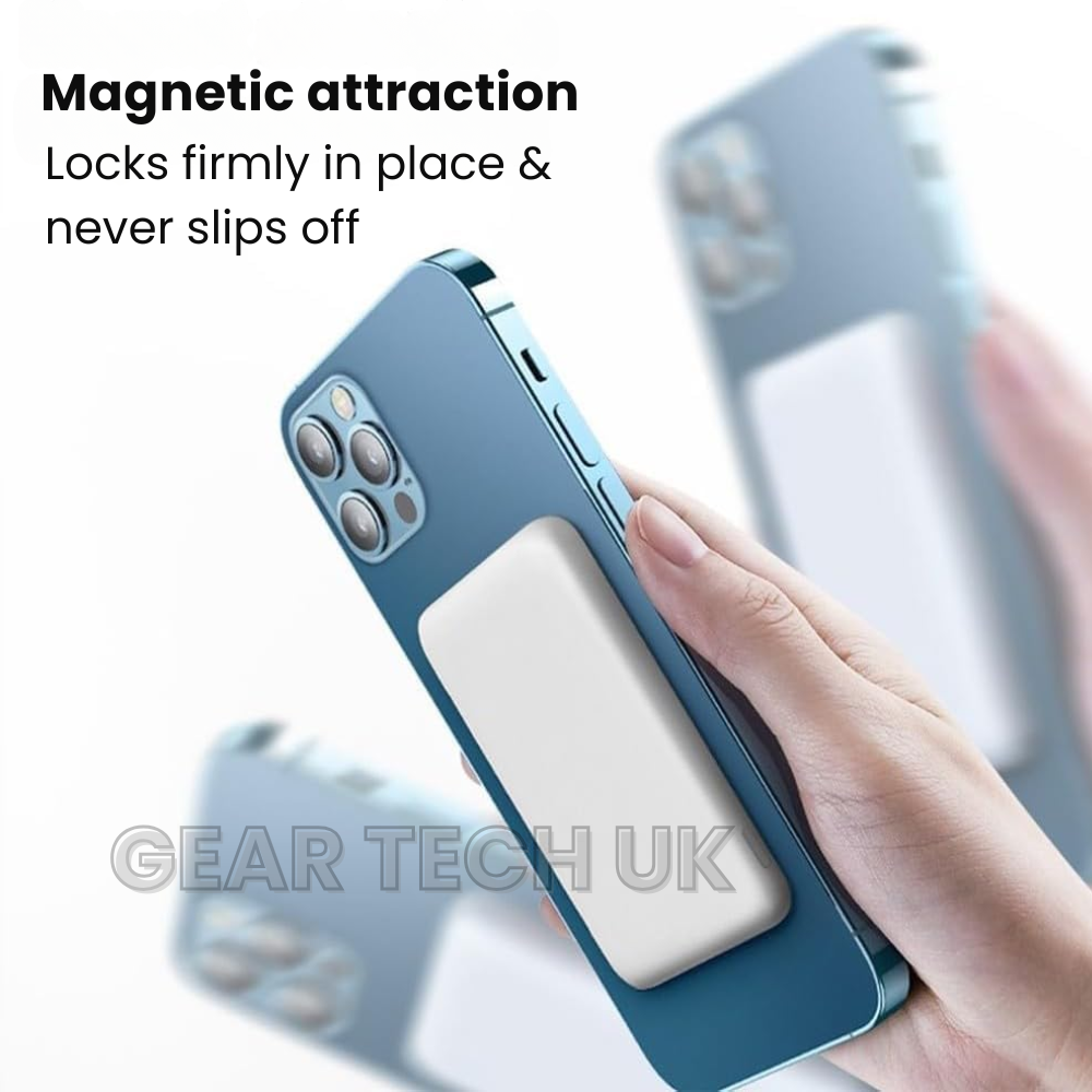 Norvo | Reiselader UK – Magnetisk trådløs bærbar lader med MagSafe | Slim ekstern batteripakke for reise, ferie og forretning