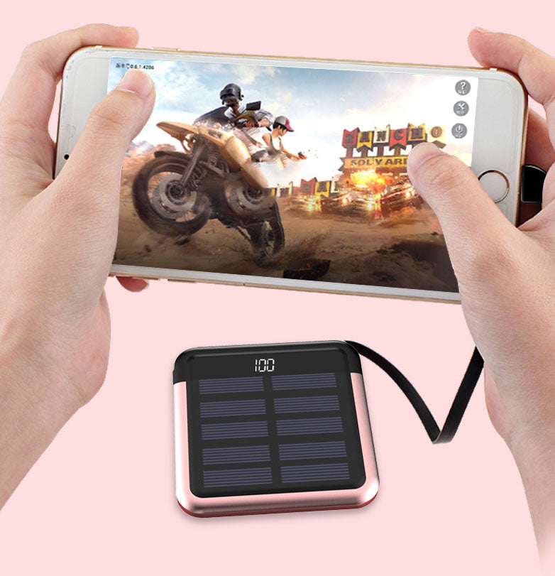Norvo | Tinier & Thinner Solenergi Power Bank med 3-i-1 Skjult Kabel