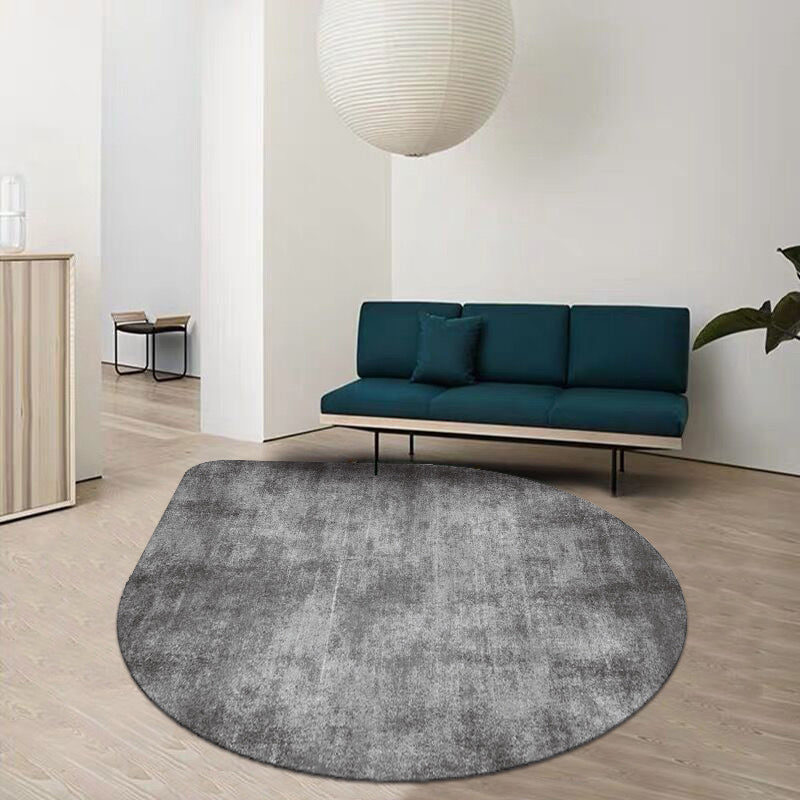 Norvo | Uregelmessig Form Solid Farge Teppe Flerfarget Enkel Teppe Kjemisk Fiber Blend Antiskli Baksiden Innendørs Teppe for Dekorasjon