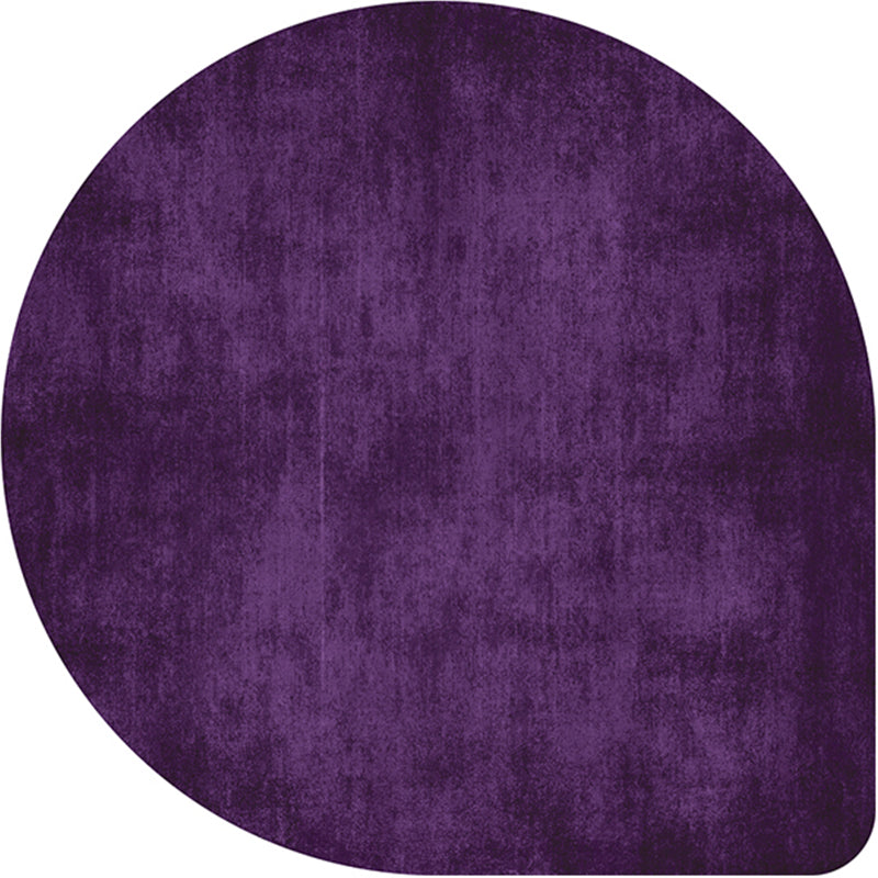 Norvo | Uregelmessig Form Solid Farge Teppe Flerfarget Enkel Teppe Kjemisk Fiber Blend Antiskli Baksiden Innendørs Teppe for Dekorasjon