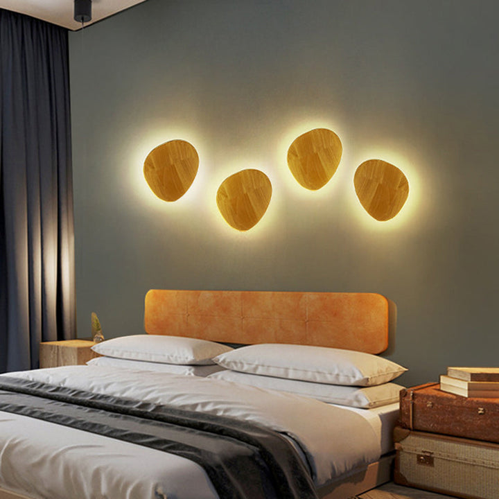 Norvo | Moderne geometrisk LED veggbelysning tre stue vegglampe i beige