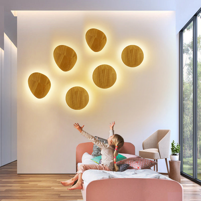 Norvo | Moderne geometrisk LED veggbelysning tre stue vegglampe i beige