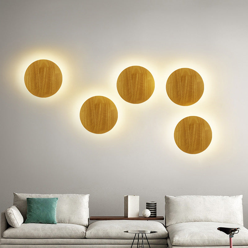 Norvo | Moderne geometrisk LED veggbelysning tre stue vegglampe i beige