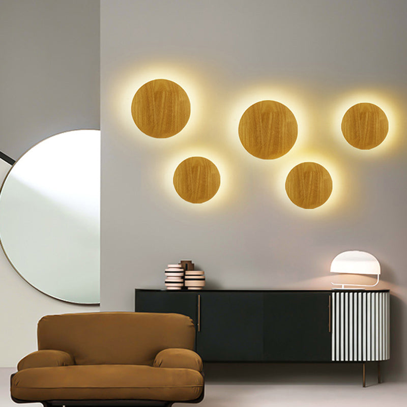 Norvo | Moderne geometrisk LED veggbelysning tre stue vegglampe i beige