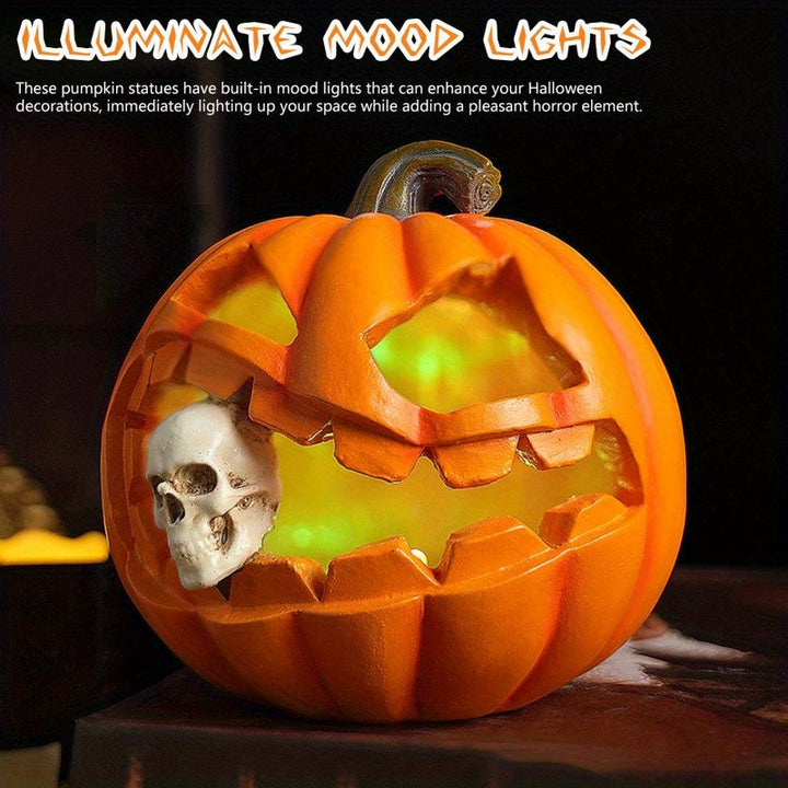 Norvo | Spooky Realistic Jack O'Lantern Halloween Dekorasjon | Hodeskalle Rekvisitt