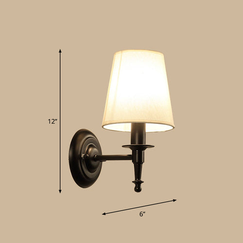 Single Wall Mount Light Minimalisme Tapered Drum Stoffe Veggbelysning for Korridor | Norvo