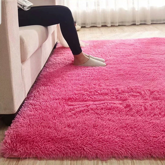 Norvo | Pusete Enfarget Teppe Multicolor Løs Teppe Syntetisk Vaskbart Dyrevennlig Rutchfritt Teppe til Stuen