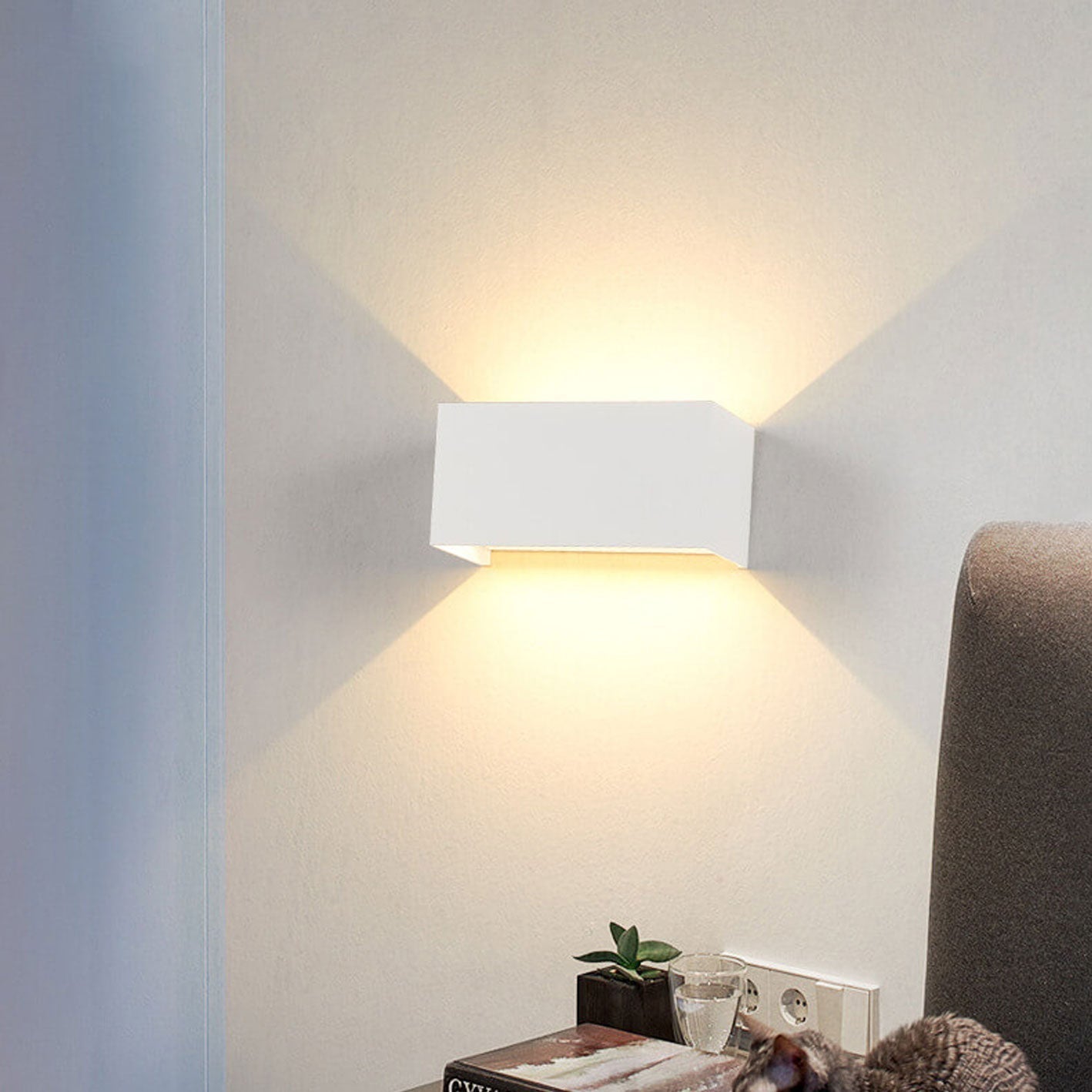 Norvo | Moderne vanntett rektangulær LED-vegglampe for utendørs bruk med opp- og nedlys