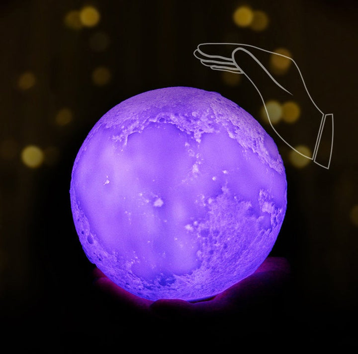 Norvo | Kreativ Mini Oppladbar 3D Utskrevet Måne 1-Lys LED Bordlampe