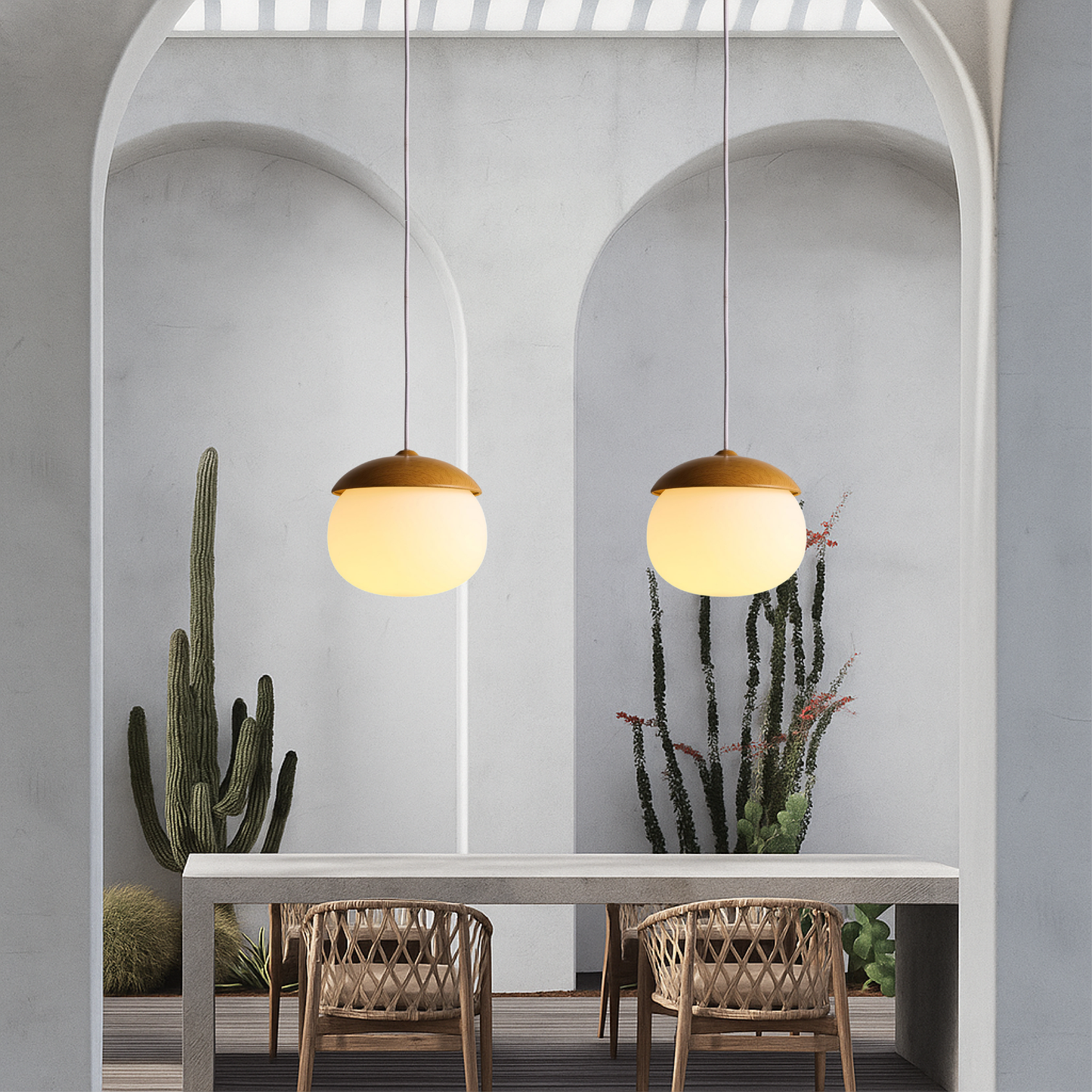 Norvo | Nordisk Tre Glass Pendellampe – Moderne Design