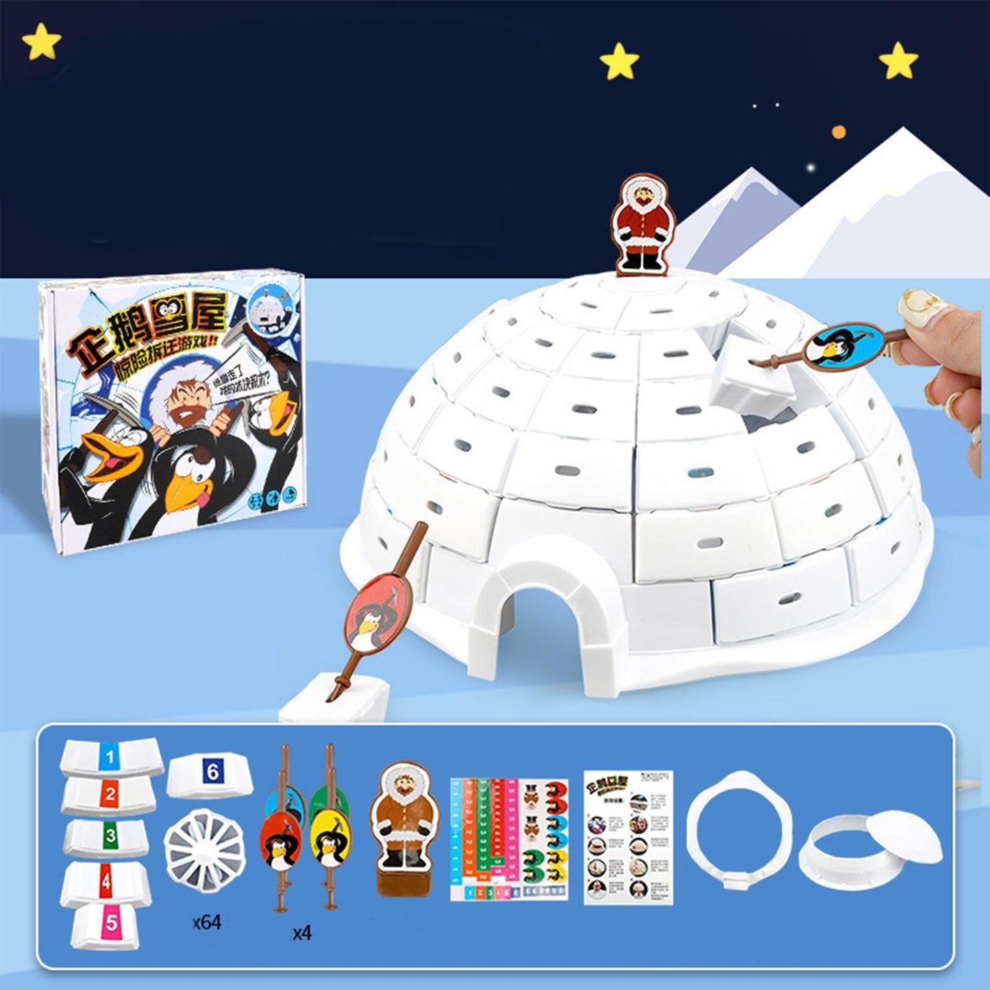 Norvo | Igloo Bricks | Slipp løs din indre glede med dette pingvinbrettspillet! - Stimulerer moro og strategisk tenkning