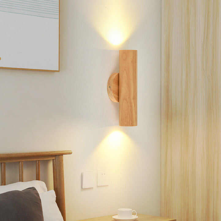 Norvo | Moderne enkel varm massiv tre strippet dobbel hode LED vegglampe