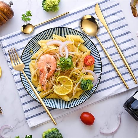 Norvo | 24-delt Rustfritt Stål Gull-Sølv Luksus Bestikk - RoyalGlow