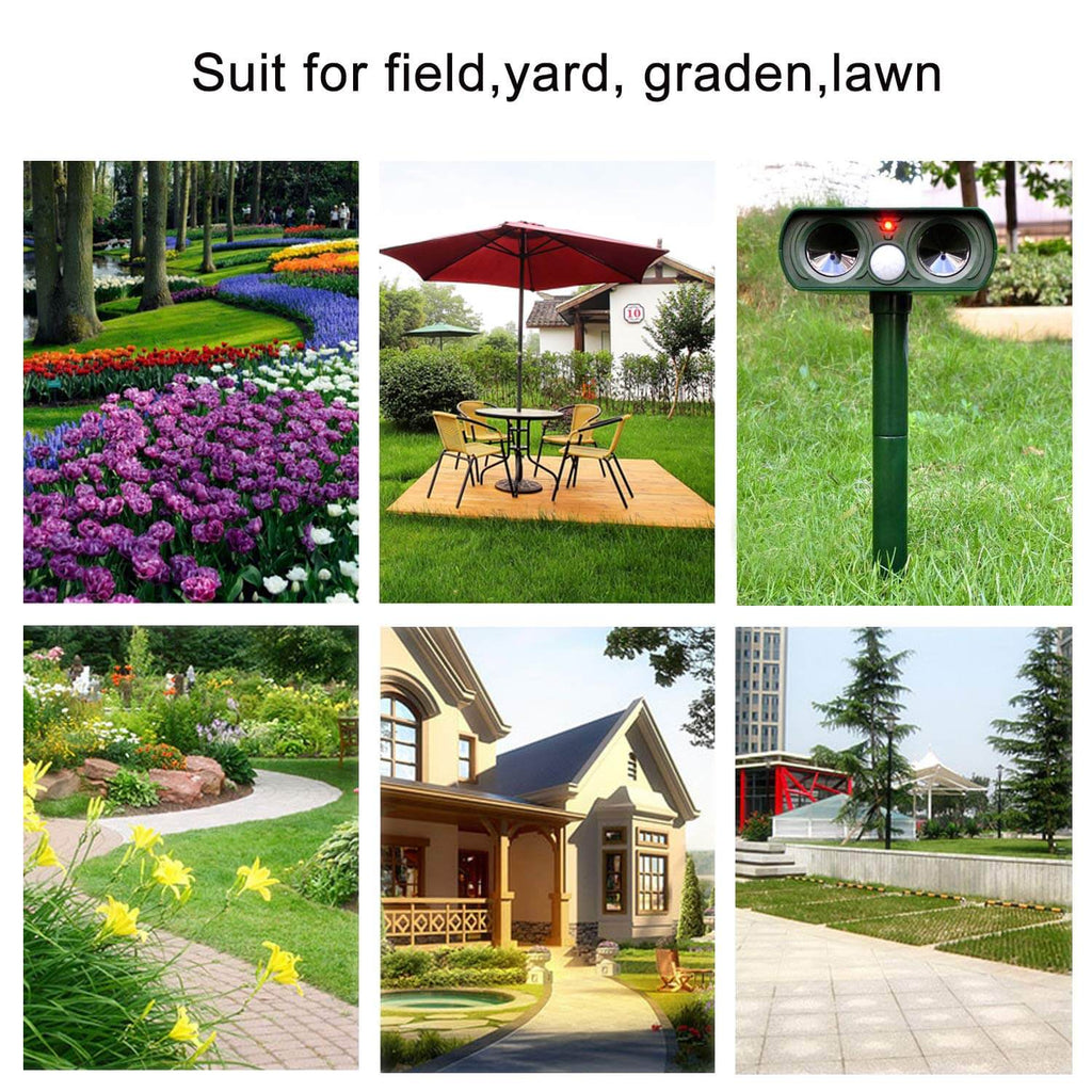 Solar Power Ultrasonic Dyre Skadedyr Avskrekker Infrarød Sensor Vanntett Dyre Avskrekker Norvo