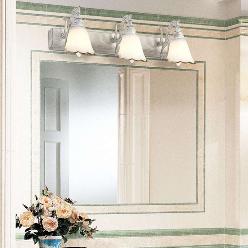 Norvo | Blomster Bad Vegglys Klassisk Opalglass 2/3/4 Lys Bronze/Hvit Sminke Belysning