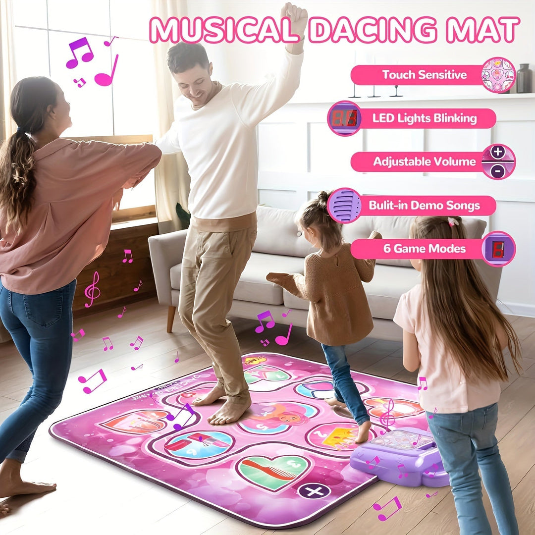 Norvo | Rosa Dansematte for Barn med Poengfunksjon og Rhythmiske Spill – Uten TV – DanceFun Matte