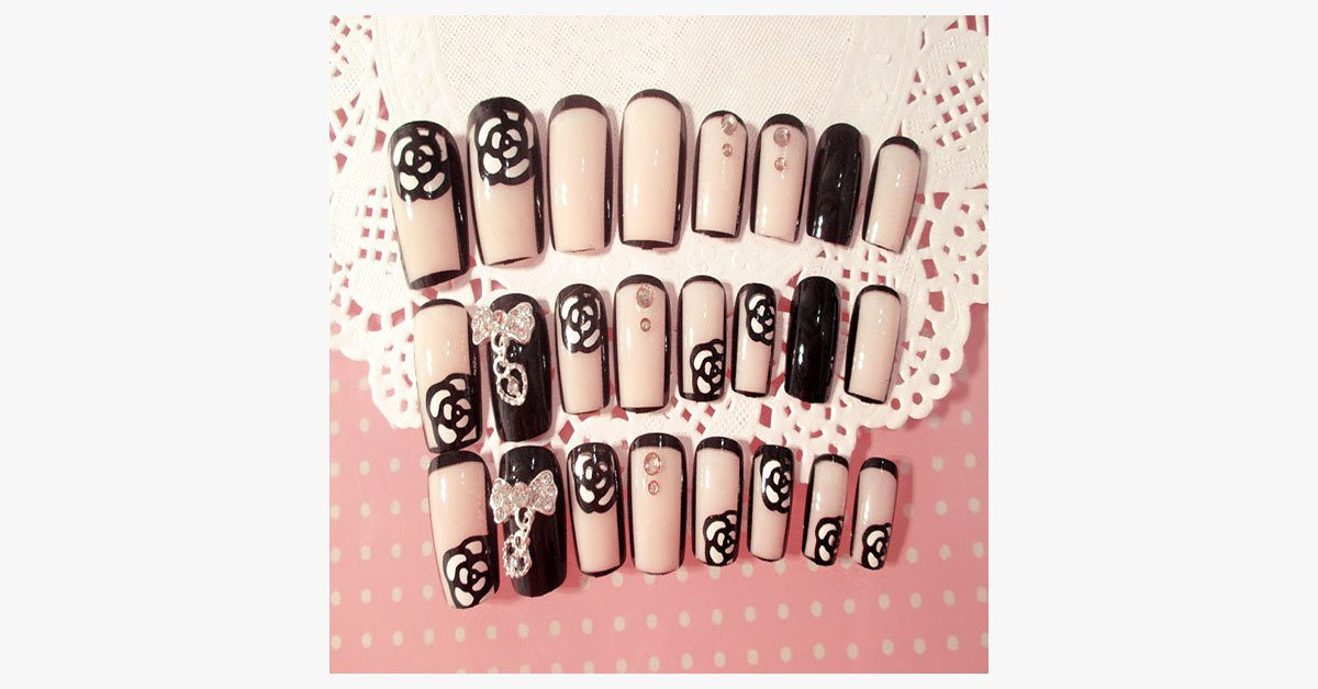 Norvo | Black Rose Gjennomsiktige Negler