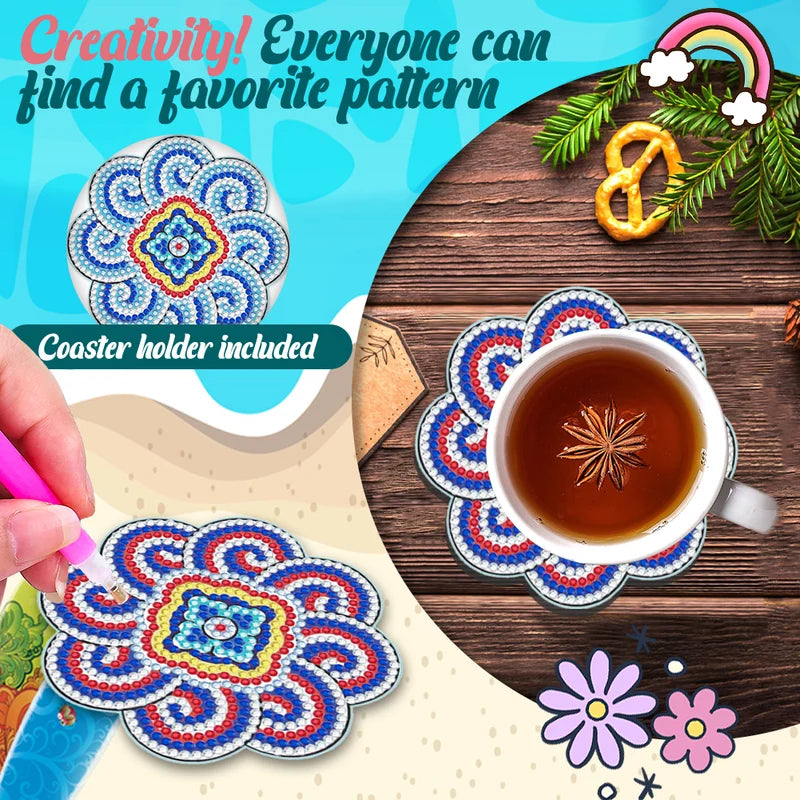 Norvo | Diamond Crafts Coaster Diamond Painting Coaster (Mandala)