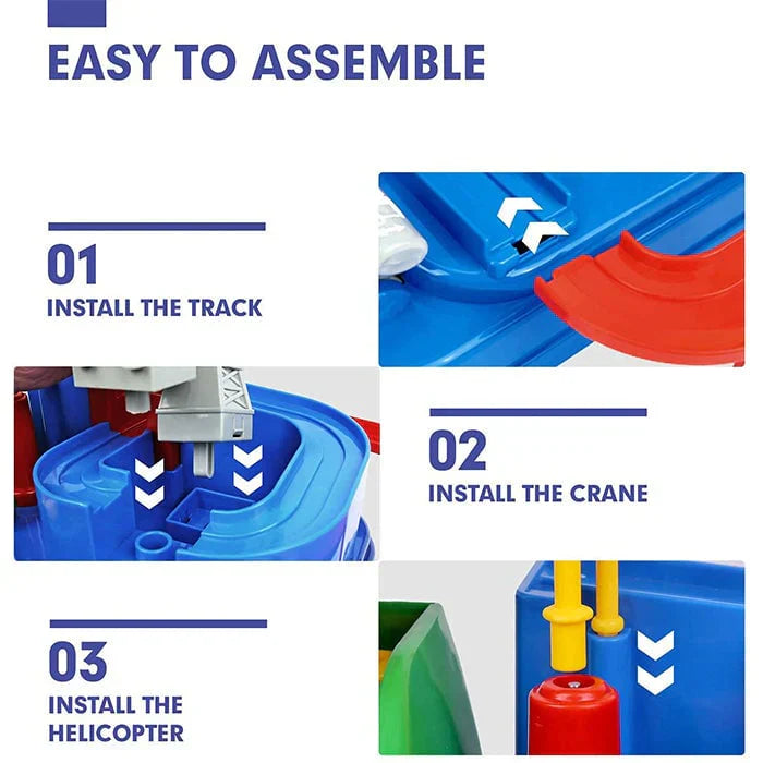 Norvo | RescueTrack Eventyrsett – Utdannende Redningskjøretøy Leketøy for Småbarn