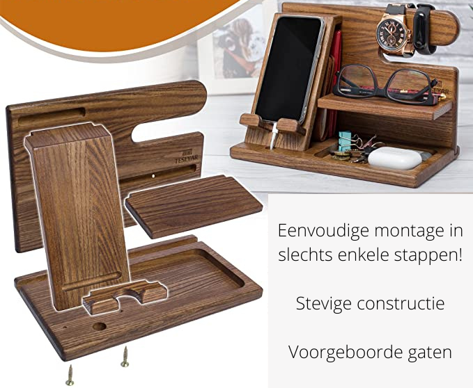WoodDock – Stilig Tre Organizer for Enheter Norvo