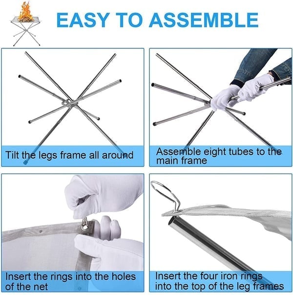 Norvo | Bærbar peis | Sammenleggbar rustfritt stål-design | Lett utendørs campingovn