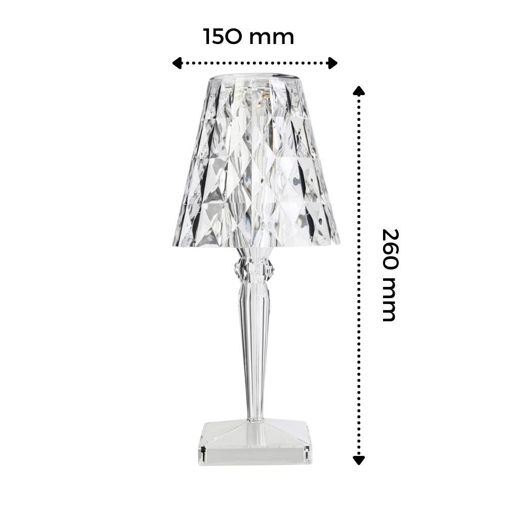 Skrivebordslampe i akrylkrystall