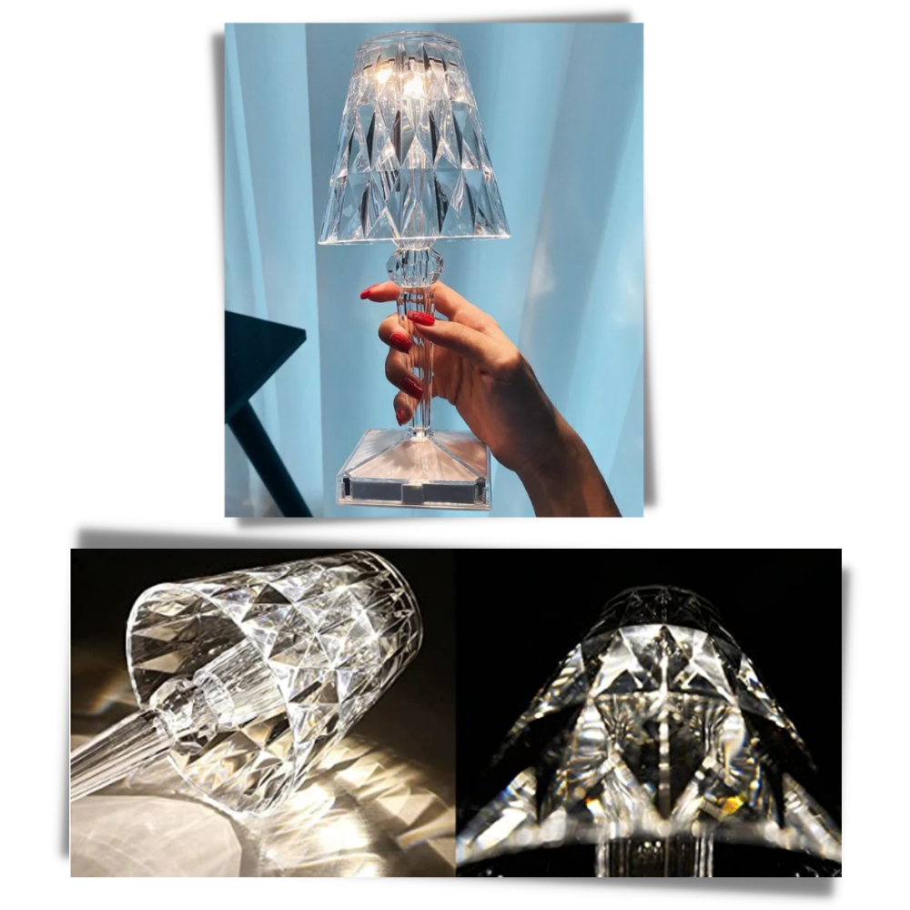 Skrivebordslampe i akrylkrystall