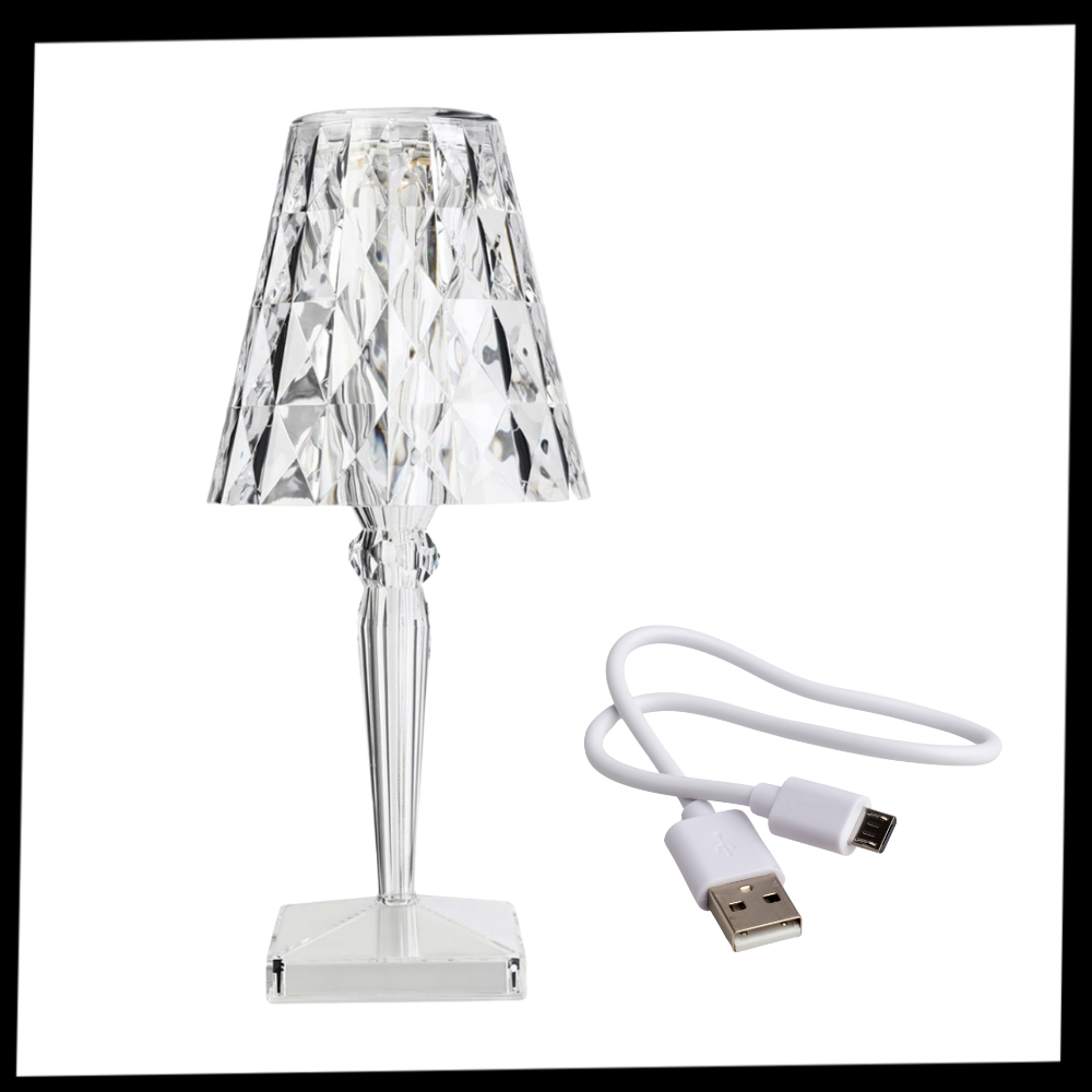 Skrivebordslampe i akrylkrystall